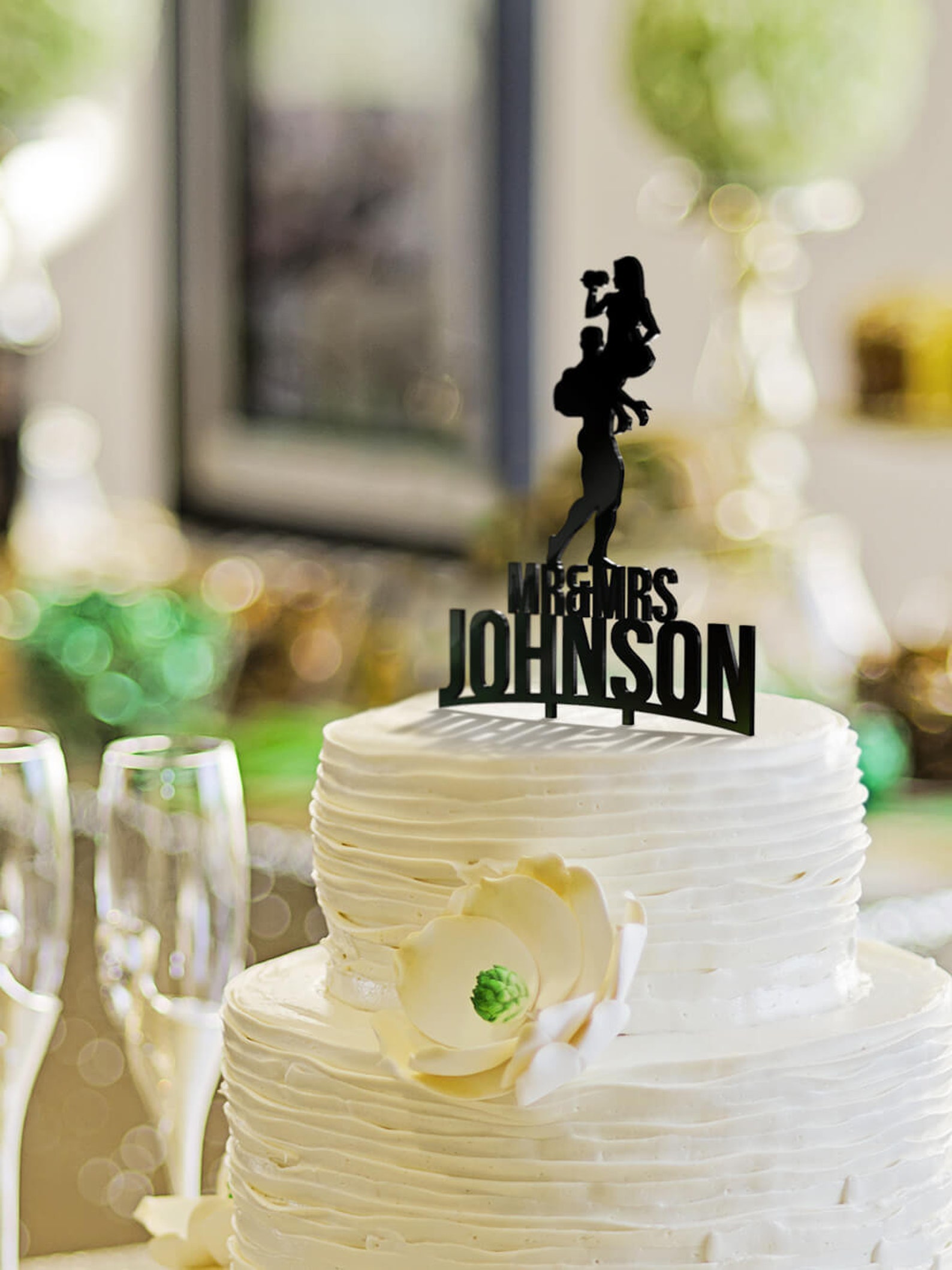 Gym Wedding Cake Topper With Athletic Bride and Groom. Etsy