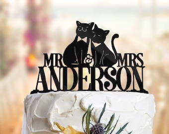 Cat Cake Topper, Cat Wedding Cake Topper, Wedding Cake Topper Cat, Cat Wedding, Cat Cake Topper Wedding Pr100