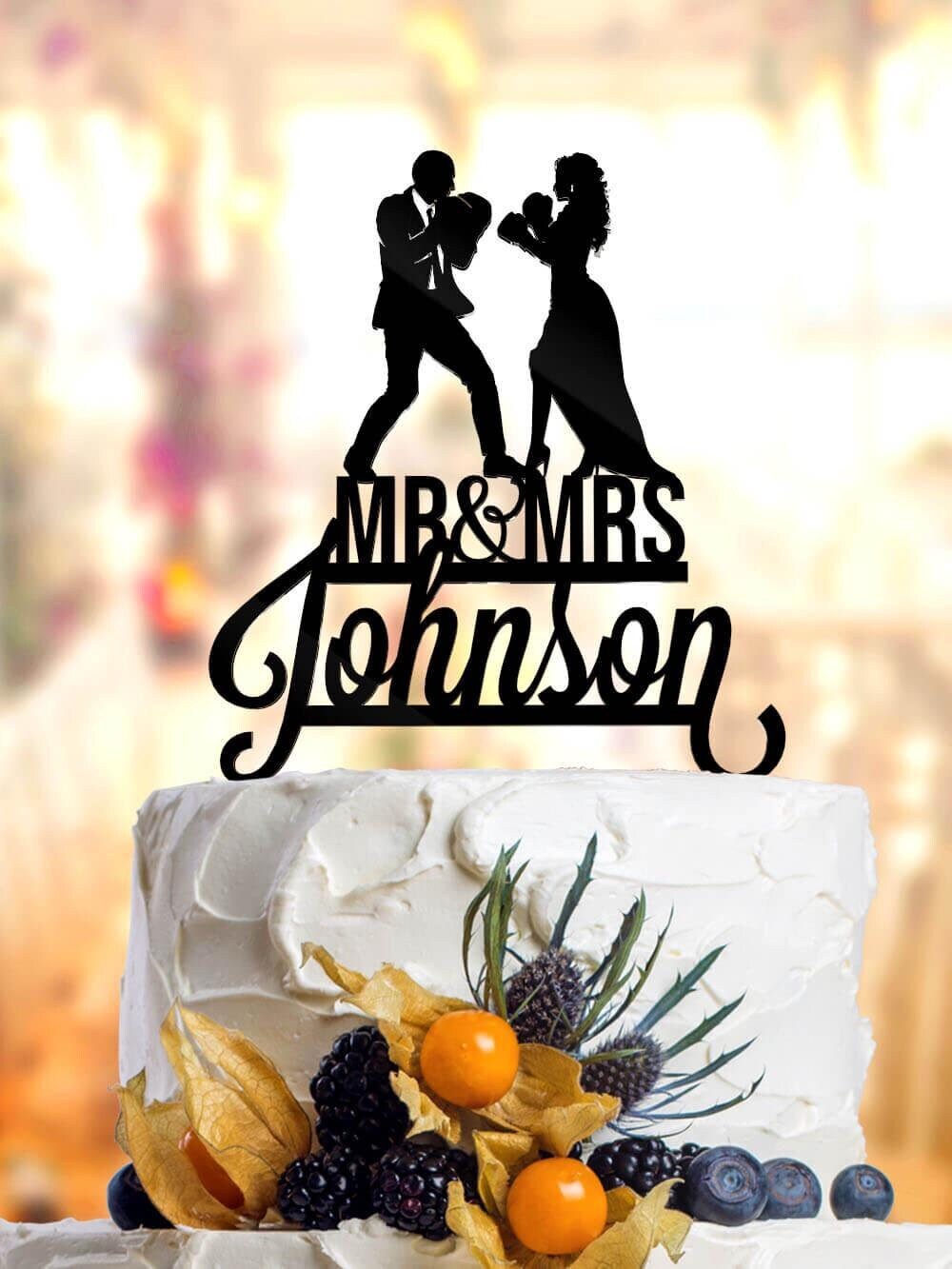 Topper De Gâteau De Mariage Mr & Mrs En Fibre De Carbone – Personnalisé CNC