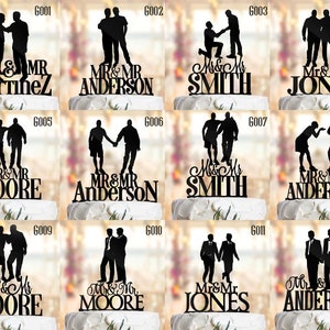 Gay Wedding Cake Topper: Mr and Mr, Custom Acrylic or Wood