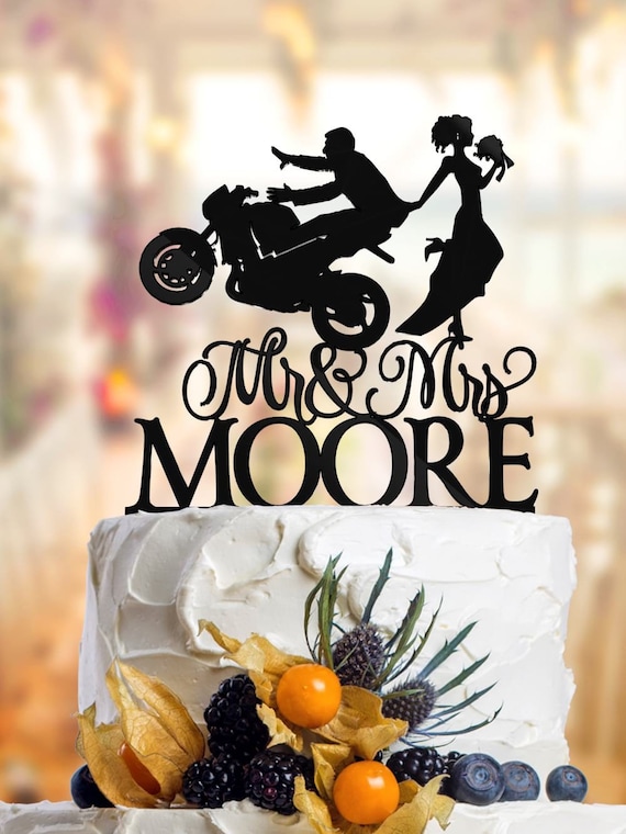Funny Wedding Cake Topper Dirt Bike Cake Topper Harley Etsy