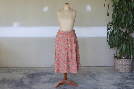 Vintage Floral Paisley Skirt l Boho Hippie Festiva