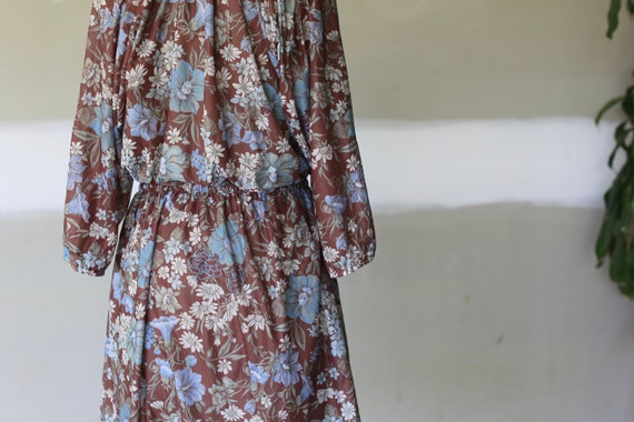 Vintage Floral Tea Dress l Boho Hippie Festival D… - image 4