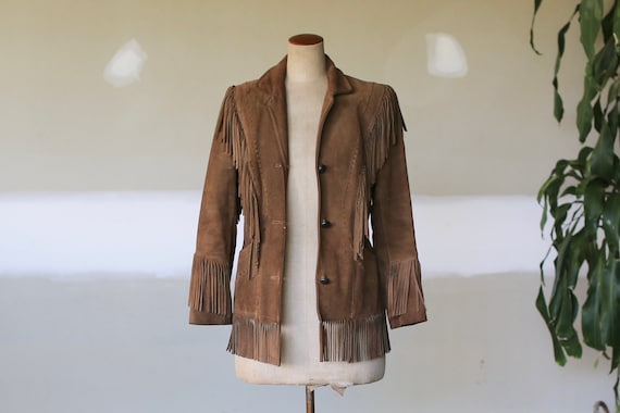 Vintage Suede Leather Fringe Jacket l Southwestern