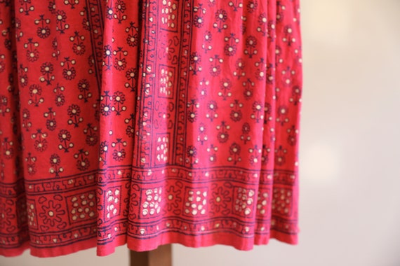 Vintage Indian Cotton Guaze Floral Summer Dress l… - image 7