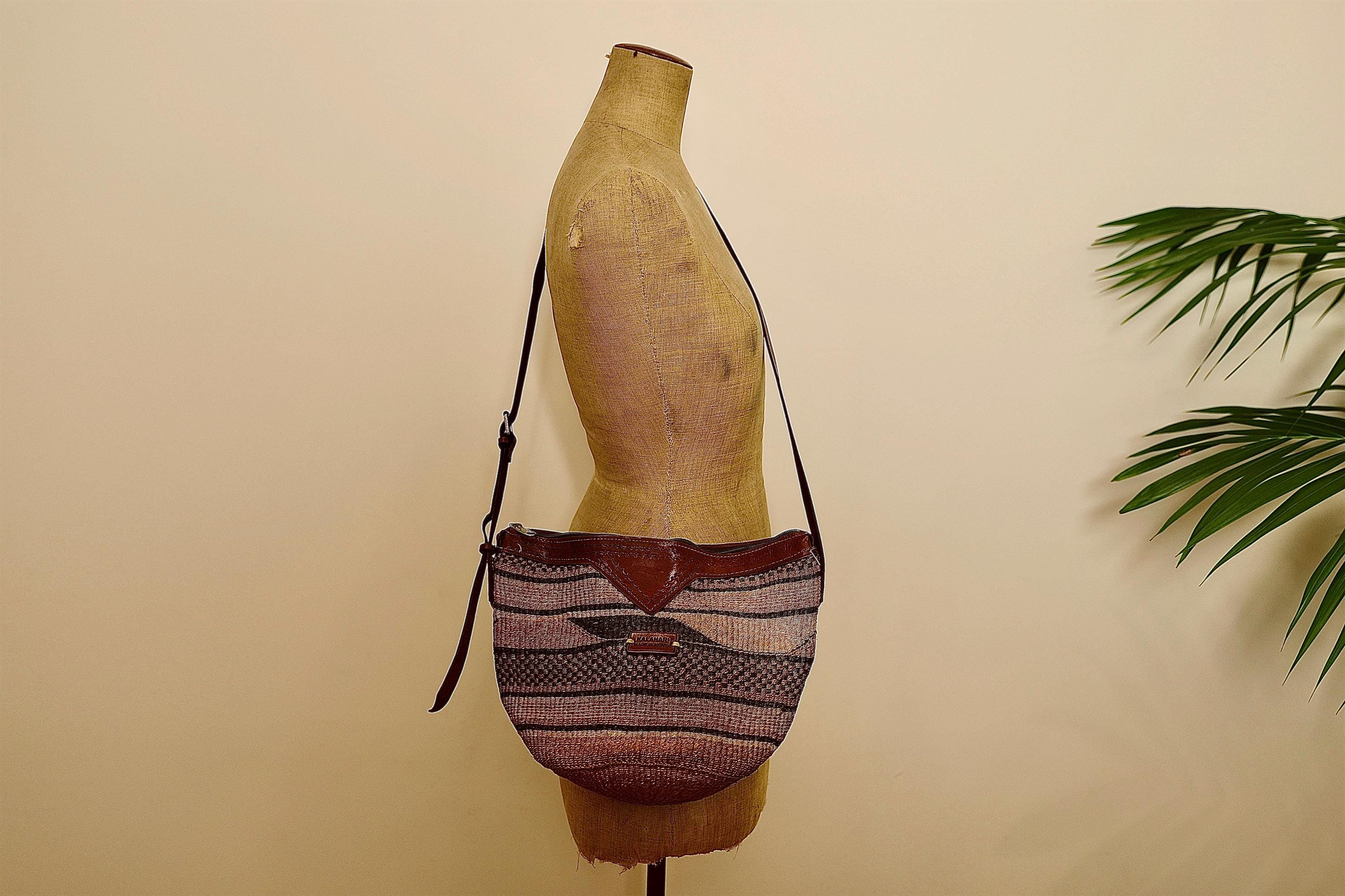 Panier à Main Large En Cuir Marron - Style Western - 1 Pouce - NEUF