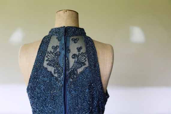 Vintage Glass Beaded Silk Blouse l Gown Blouse l … - image 6
