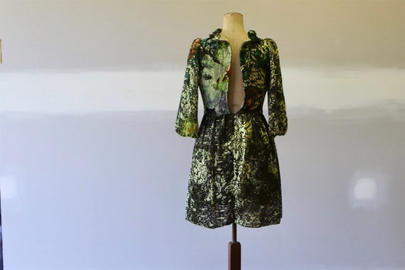 Vintage Floral Velvet Dress: Bohemian Hippie Festival Cocktail Gown - Gothic Tribal Style Vintage Floral Velvet Dress: Bohemian Hippie Festival Cocktail Gown - Gothic Tribal Style