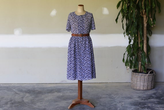 Vintage Japanese Floral Tea Dress l Summer Floral… - image 1