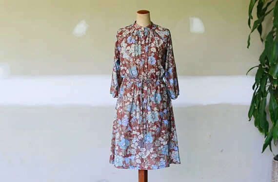 Vintage Floral Tea Dress l Boho Hippie Festival D… - image 6