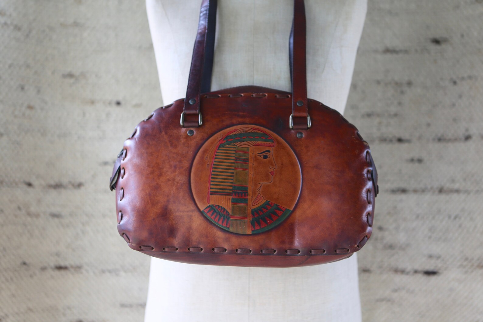 Tooled Leather Egyptian Bag l Embossed Bag l Egypt boho Hippie Etsy