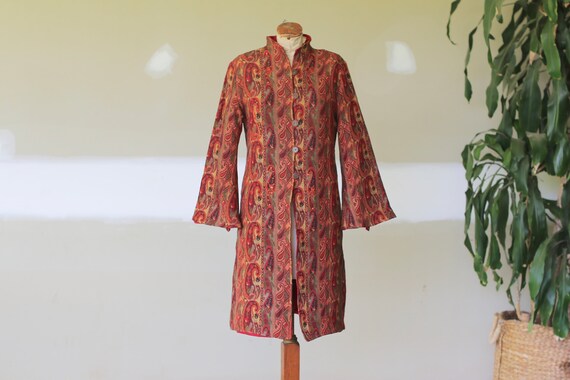 Vintage Paisley Tapestry Coat l Boho Embroidered H