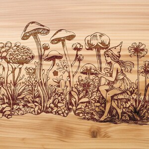 Fairy Mushroom Fantasy Anime Kitchen Decor svg charcuterie sign display board laser cut PNG Cricut Glowforge engraving cutting board gift