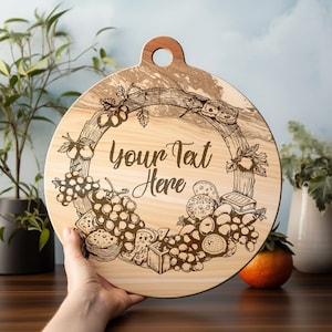 Cheese, Grapes, Customizable, Charcuterie Wine Cheese Board Vector File SVG PNG Cricut Glowforge laser cutter engraving cutting board gift