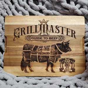 Personalised Cuts Of Beef Large Wooden Meat Chopping Board 400x300mm Meat  Cow Ribs Shank Salt Sunday Roast Board Steak