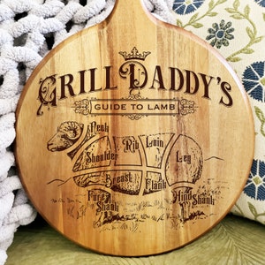 Vector File Sheep Lamb  Grill Daddy Cutting Board Gift Traeger charcuterie board PNG SVG Pdf Engraving Laser Lasercut