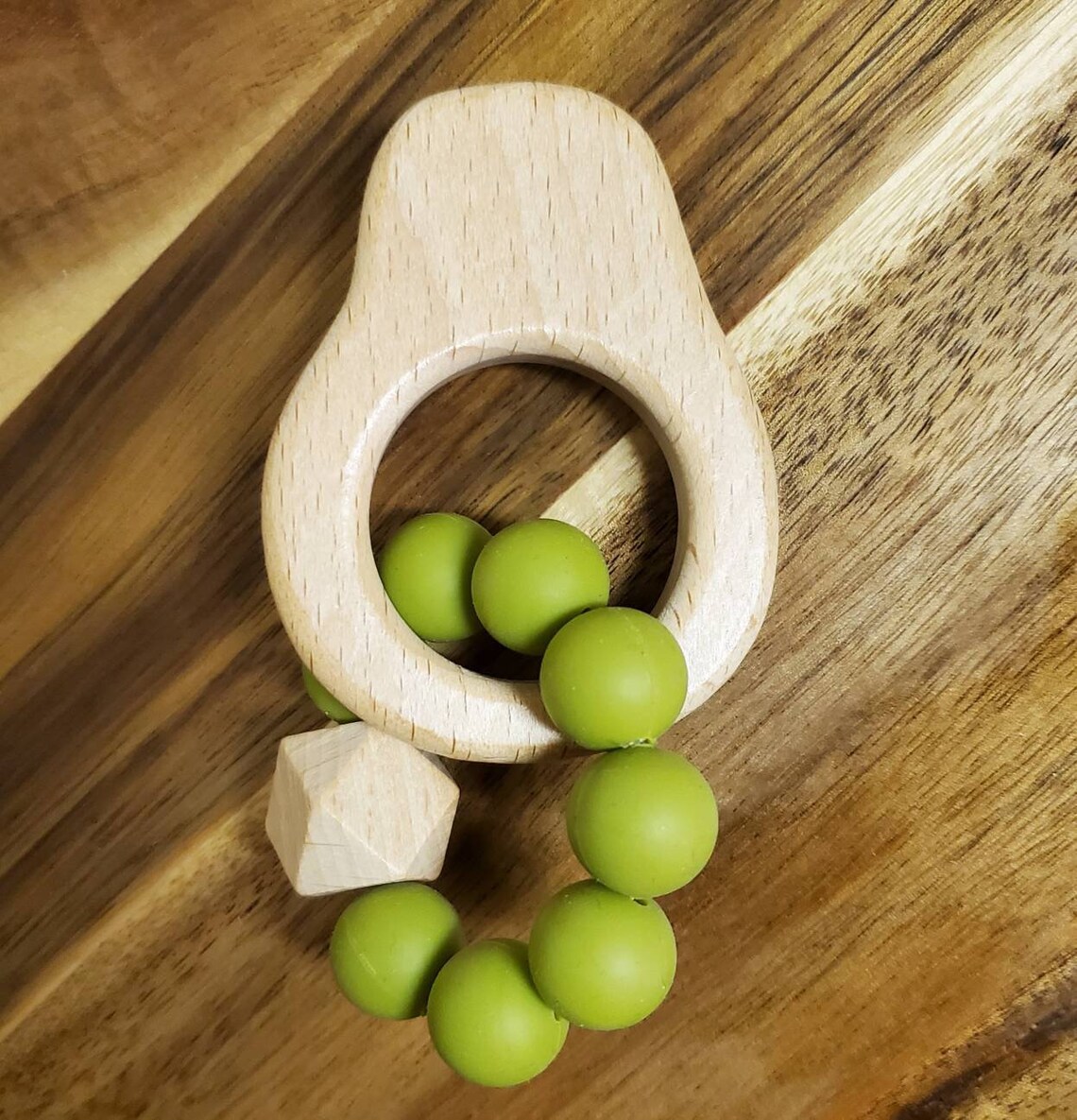 Cute little Avocado teether with chewable beads Etsy