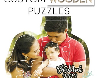 Custom WOODEN CUTOUT Puzzle Gift for Baby Shower, Wedding Puzzle , Christmas, Birthday, All the things! Personalized baby puzzle Customized