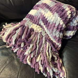 Super Cozy Hand knit Chenille Throw