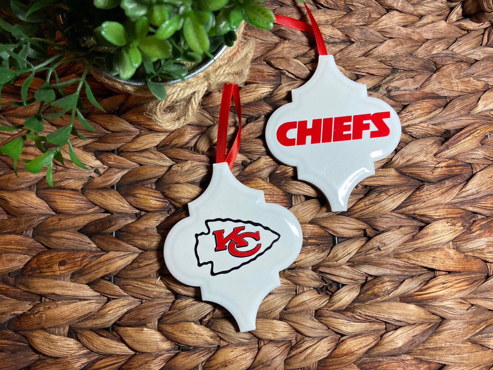 Kansas City Chiefs Christmas Ornament Arabesque Tile Etsy