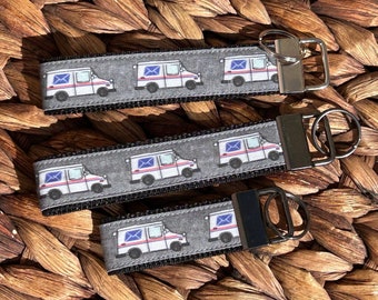 Postal Key Fob Wristlet Keychain-Wristlet Keychain-Wristlet Key-Keyring Wristlet-LLV Mail Carrier