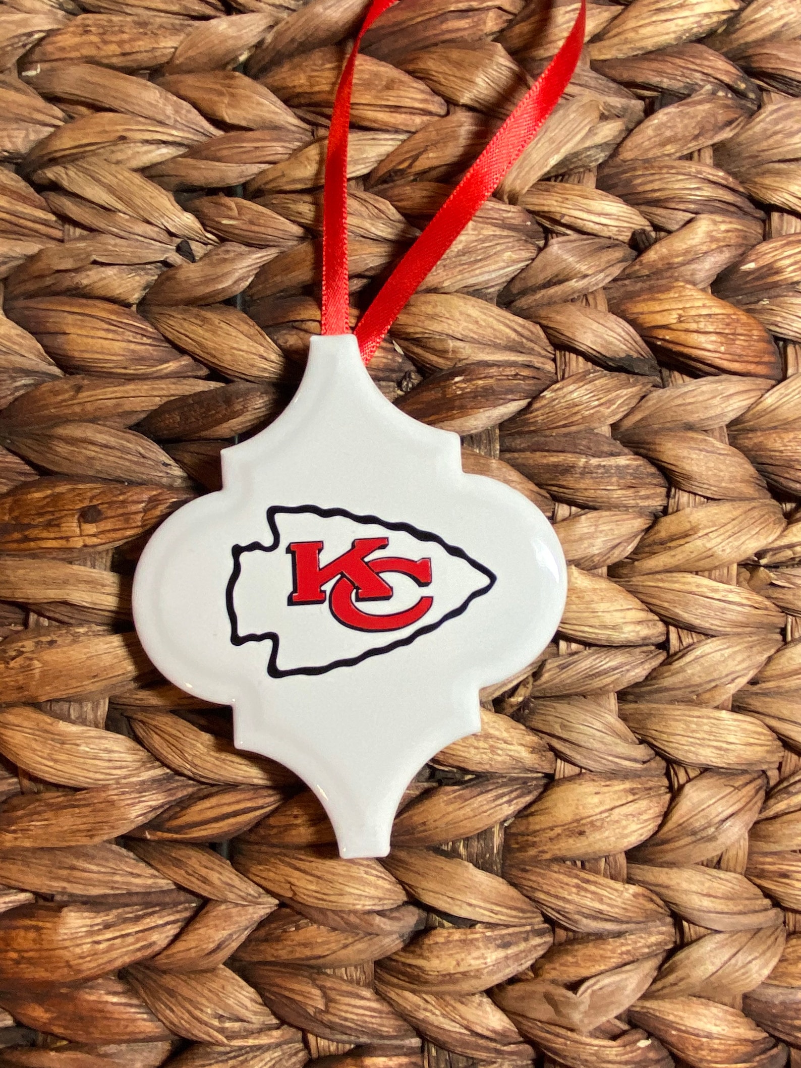 Kansas City Chiefs Christmas Ornament Arabesque Tile Etsy