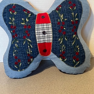 Memory Butterfly shaped Pillows made from Shirts/clothing