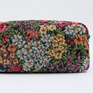 Meerkleurige bloemrijke doos etui, natuurstof etui, bekleding make-up tas, schattige cosmetische tas, klein/middelgroot/groot formaat, schoolbenodigdheden afbeelding 2