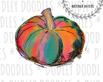 Fall Autumn Thanksgiving Halloween Pumpkin Pumpkins Instant Digital Download Sublimation PNG Design File ClipArt Printable Clip Art Shirt