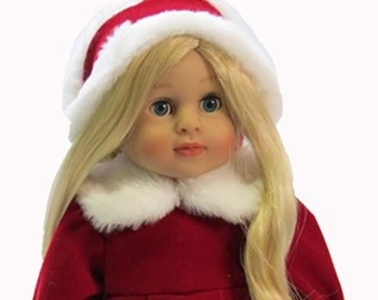 Doll Clothes to fit 18 inch Dolls 18 Inch Doll Accessories Red Winter Dress w/Faux Fur Trim & Headpiece