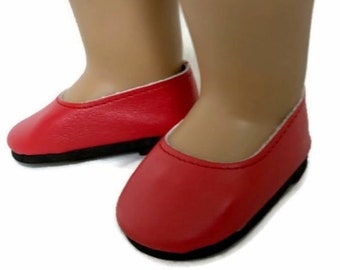 18 Inch Doll Shoes Slip On Dress Shoes-Red 18" Doll Clothes 18 Inch Doll Accessories 18" Girl Doll 18" Boy Doll