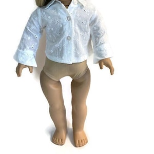 Doll Clothes To Fit 18 Inch Doll clothes 18" Doll Clothing 18 Inch Doll Accessories White Eyelet Long Sleeved Blouse