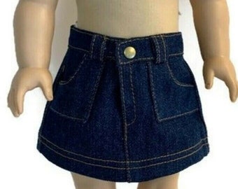 Doll Clothes To Fit 18 Inch Doll clothes 18" Doll Clothing 18 Inch Doll Accessories Made to fit 18 Inch dolls Mini Denim Jean Skirt