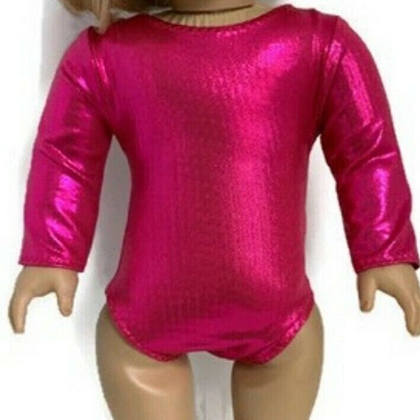 Metallic Hot Pink Gymnastics Leotard Doll Clothes For 18 inch Dolls Fit 18 Inch Dolls 18" Doll Accessories 18 Inch Doll Boy Doll Girl Doll