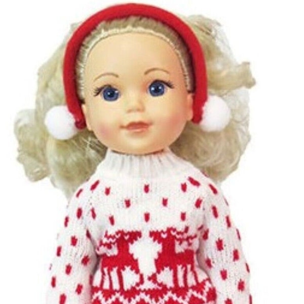 14" Doll Clothes Reindeer Sweater, Skirt & Earmuffs 14 Doll Clothes and accessories