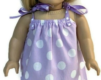 Doll Clothes 18 Inch Doll Clothes 18" Doll Clothing 18 Inch Doll Accessories Fit 18 Inch Dolls Lavender Polka Dot Pillowcase Dress