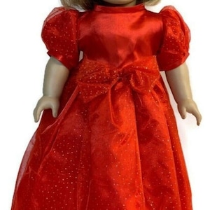 Doll Clothes To Fit 18 Inch Doll Clothes 18" Doll Clothing 18 Inch Doll Accessories Fit 18 Inch Dolls Red Satin & Sparkle Gown Dress