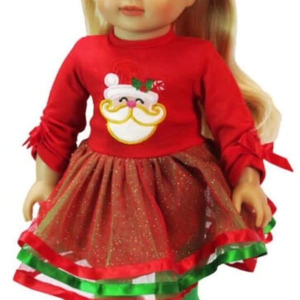 18 Inch Doll Clothes Santa Claus Dress, Green Leggings Fits 18" Doll Clothes Doll Accessories Girl Doll Boy Doll Christmas Doll Clothes