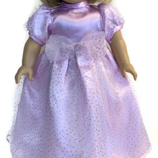 Doll Clothes To Fit 18 Inch Doll Clothes 18" Doll Clothing 18 Inch Doll Accessories Fit 18 Inch Dolls Lavender Satin & Sparkle Gown Dress