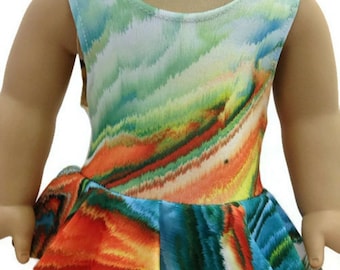 18 Inch Girl Doll Rainbow Tie Dye Graphic T-Shirt