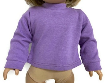 Doll Clothes To Fit 18 Inch Doll clothes 18" Doll Clothing 18 Inch Doll Accessories fits 18 Inch dolls Long Sleeved Purple Knit Top Shirt