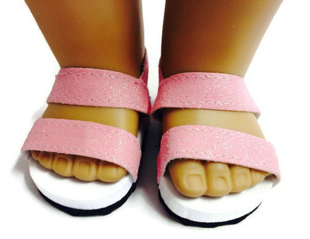Glitter Sandalspink Doll Shoes Fit 18 Inch Dolls 18 Doll Accessories