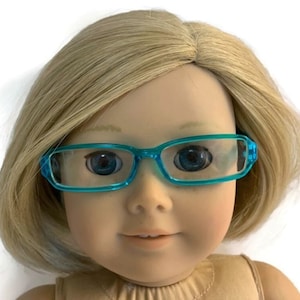 Teal Rectangular Framed Glasses For 18 inch Dolls Fit 18 Inch Dolls 18&quot; Doll Accessories 18 Inch Doll Boy Doll or Girl Doll