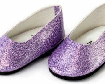 18 Inch Doll Shoes Doll Shoes Glitter Slip On Dress Shoes-Lavender 18" Doll Clothes 18 Inch Doll Accessories 18" Girl Doll 18" Boy Doll