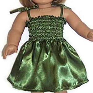 18" Doll Dress Outfit With Green White Lace & Headband - Fits American Girl & 18 Inch Dolls 2 thumbnail image