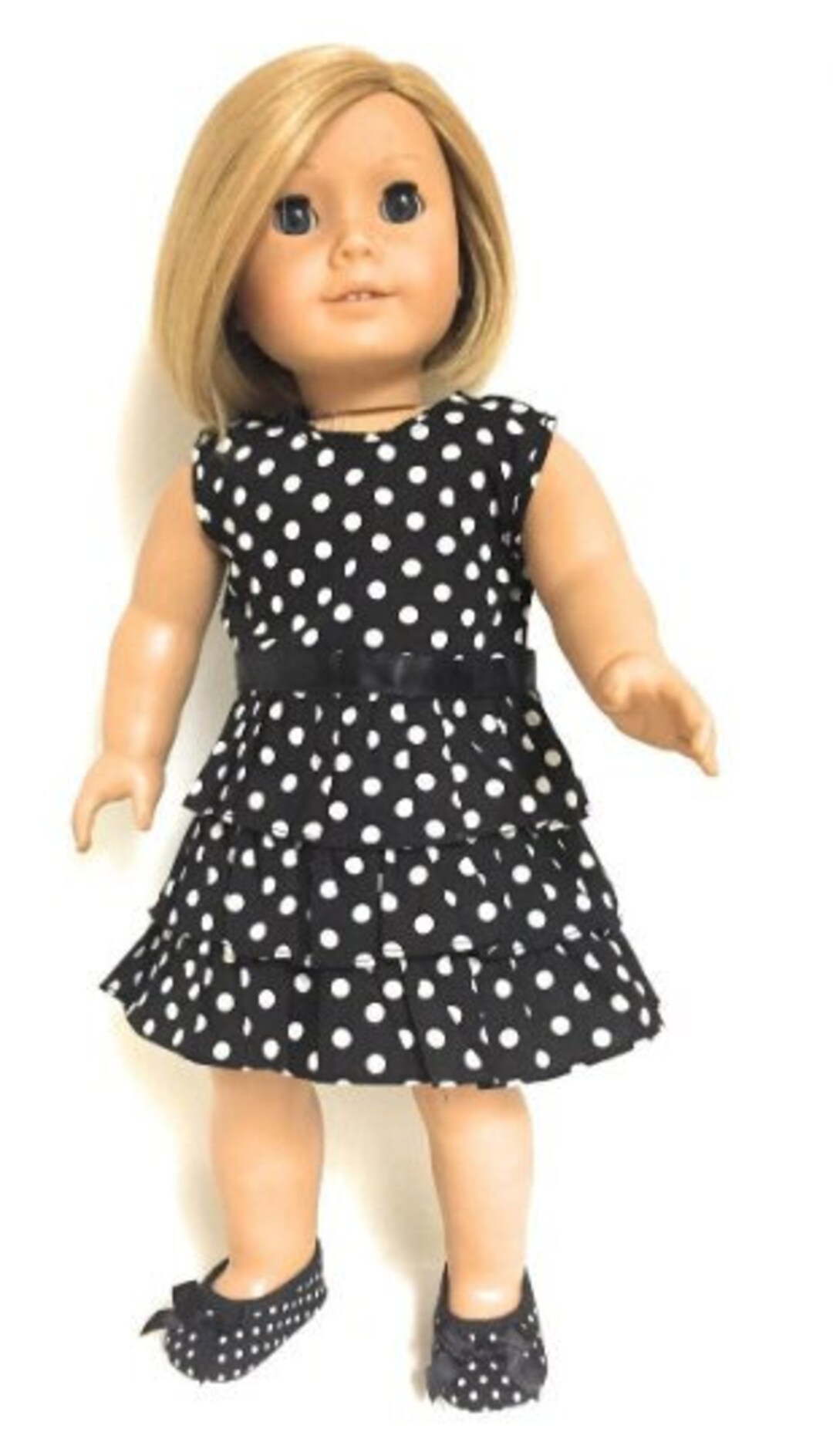 18 Inch Doll Clothes Polka Dot Dress Black and White 18 Doll Clothes Accessories Boy Doll Girl