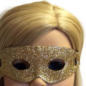 12 Halloween Masks Gold Glitter For 18 inch Dolls Fit 18 Inch Dolls 18&quot; Doll Accessories 18 Inch Doll Boy Doll or Girl Doll