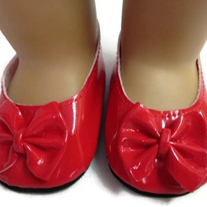Bow Shoes Red Doll Shoes Fits 18 Inch Dolls 18" Doll Accessories