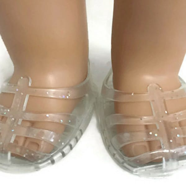 Clear Jellies Doll Shoes Fit 18 Inch Dolls 18" Doll Accessories 18 Inch Doll Clothes Boy Doll Shoes Girl Doll Shoes