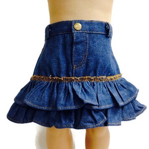 Doll Clothes To Fit 18 Inch Doll clothes 18" Doll Clothing 18 Inch Doll Accessories Made to fit 18 Inch dolls Ruffled Jean Skirt